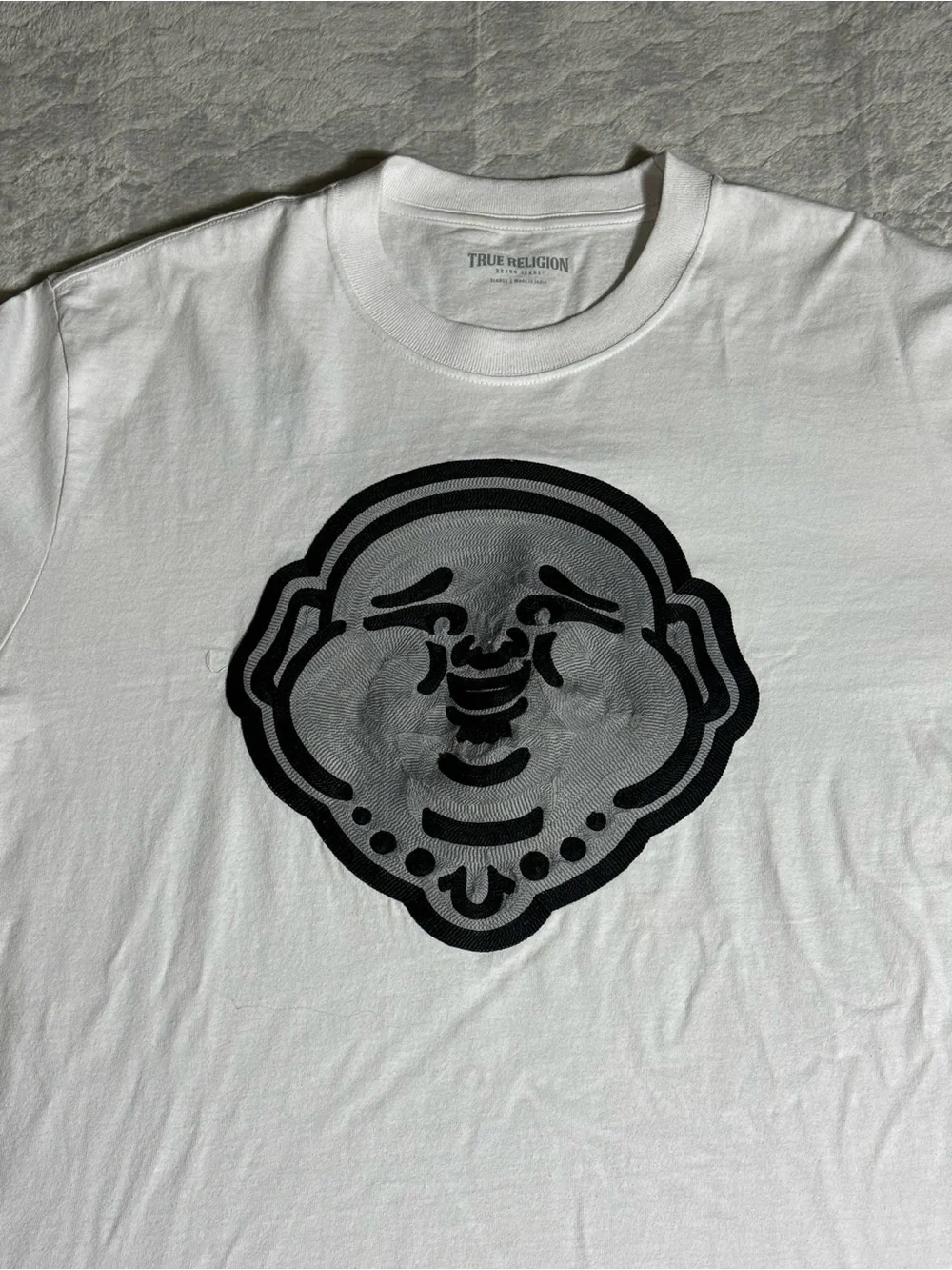 True Religion Big Buddha Graphic Tee White XL Streetwear Y2K